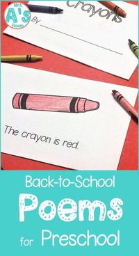 Poetry is an amazing tool in preschool and kindergarten! You can teach a ton of literacy skills if you use poems in your classroom on a regular basis! These back-to-school poems are a great way to get started with shared reading from the first day of school! #sharedreading #preschoolideas #kindergartenactivities #poetryideas #backtoschool