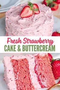 Fresh Strawberry Cake With Strawberry Buttercream | Sugar Geek Show