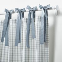 63" Blue Organic Cotton Windowpane Plaid Curtain Panel + Reviews | Crate and Barrel