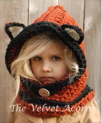 CROCHET PATTERNFlint Fox Cowl 12/18 months by Thevelvetacorn, $5.50