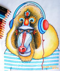 Chill Mandrill coloring page from Thaneeya McArdle's Dapper Animals Coloring Book