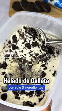 Helado de Cookies & Cream con 3 ingredientes 🤤😍