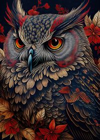 'Owl Japanese art' Poster by MasterHead | Displate