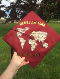 World map Graduation cap 2016: Isaiah 6:8