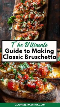 Crispy bread, fresh tomatoes, garlic, and basil—this classic bruschetta recipe is perfect for appetizers, snacks, or quick lunch ideas. Save this recipe for an easy dinner starter. Fresh, flavorful, and irresistibly simple! #classicbruschetta #appetizerrecipes #snackideas #easyrecipes #quicklunchideas #freshflavors