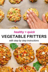 These Vegetable Fritters are oven baked and easy to make, perfect for kids and meal prep. Packed with veggies, they're great for any time of day!