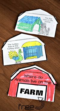 Kids will have fun learning about life on the farm with these super cute farm animals and their homes flipbooks. Use this farm animals and their houses printable to teach about farm animals for kids with toddler, pre-k, preschool, kindergarten, and first grade students. Simply print pdf file with farm animals and their homes worksheet and you are ready to play and learn .