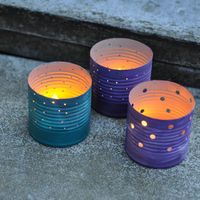 upcycled tin can luminaries, crafts, decoupage, repurposing upcycling