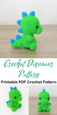 Make a cute dinosaur amigurumi crochet pattern