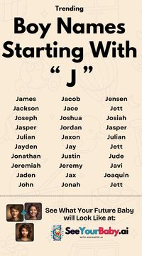 Looking for the perfect middle name for your little man? 👨‍👦 We've got you covered! Discover 30+ unique, classic, and trending middle names starting with 'J' - you'll find the perfect match for your baby's first name! ✨