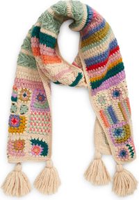 FRENCH KNOT Woodstock Crochet Wool Scarf | Nordstrom