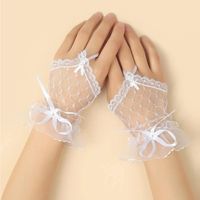 White Mesh Lace Fingerless Gloves Nwt