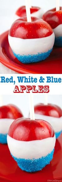 Red, White and Blue Apples are the perfect patriotic treat. Even better, they’re only 3 ingredients!