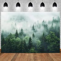 Majestic Misty Forest Polyester Backdrop – Versatile Hd - Temu