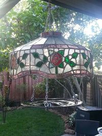 Stained glass bird feeder