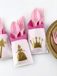 Cutlery Bags Princess Party Princess Birthday Fairytale | Etsy