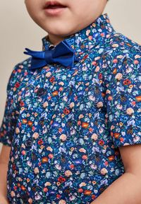 Next SHORT SLEEVE SHIRT & BOW TIE SET - Krekls - navy blue ditsy floral