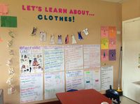 The Preschool children in Sunshine House 169 in Little Elm, TX are learning a lot about clothes - as this display clearly highlights.