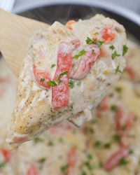 Chicken with roasted red pepper cream sauce bursts with mouth-watering sweet and smoky flavors that revolutionizes your culinary game. It's the perfect family favorite to sink your teeth into.