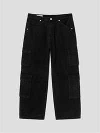 8seconds Heavy Cotton Cargo Pants Black | Cargo for Men | KOODING