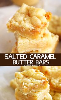 Yummy Bar Recipes are back with these Salted Caramel Butter Bars. Delicious salted caramel in these rich butter bars is positively delightful.