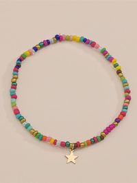 Star Charm Beaded Anklet | SHEIN USA