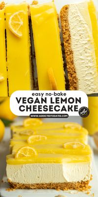 Easy Vegan Lemon Cheesecake (No-Bake) - Addicted to Dates