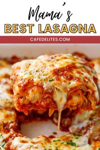 Mama's Best Lasagna is hands down the best lasagna I have ever had! This lasagna recipe combines layers of rich meat sauce, creamy cheese, and tender pasta. This classic dish is a family favorite and perfect for gatherings. Create a lasagna that is hearty, flavorful, and sure to impress everyone at the table.