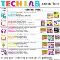 Technology Teaching Resources with Brittany Washburn: Weekly Tech Lab Lesson Plans