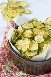 Salt & Vinegar Zucchini Chips, the perfect healthy chip for a party!