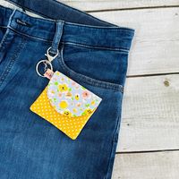 Buy Yellow Mini Card Holder Wallet With Key Ring, Extra Small Cardholder Key Chain, Fabric Wallet, Mini Envelope Wallet, Floral Polka Dots Online in India - Etsy