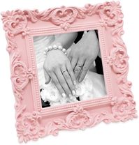 Laura Ashley 4x4 Pink Ornate Textured Hand-Crafted Resin Picture Frame with Easel & Hook for Tabletop & Wall Display, Decorative Floral Design Home Décor, Photo Gallery, Art, More (4x4, Pink) - As an Amazon Associate I earn from qualifying purchases. #pink #frame