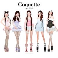 Creating sims for different aesthetics part 9: Coquette🎀💗  “Coquette celebrates the feminine, flirty and romantic side of women. It’s characterised by its soft and delicate apparel, full of pink, reminiscent of the outfits you’d see on a romantic date.  When I think of coquette I think bows so this lookbook is a bow explosion 🎀☺️.