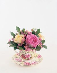 Flowers in a tea cup