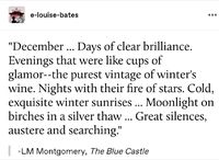 december quote, l.m montgomery