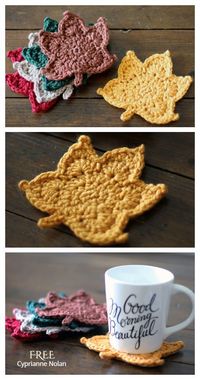 Fall Maple Leaf Coasters Free Crochet Pattern + Video