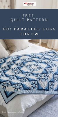 Get your GO! Parallel Logs Throw Quilt Tutorial Here. A Free quilt pattern from AccuQuilt. 500+ Free Quilt Patterns for Beginner & Expert. All Quilters can get inspired!