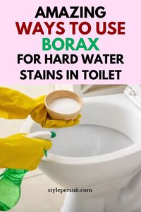 Say goodbye to stubborn hard water stains and restore your toilet’s cleanliness. Borax is a powerful hard water stain remover, making it the perfect solution for tough toilet stains.