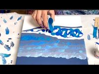 How To Create Depth in a Fluid Art ~ Blue Ridge Mountains ~ acrylic paint pour ~ abstract Dutch pour