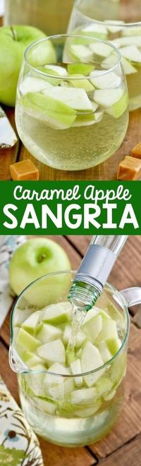 This is your perfect fall cocktail! This Caramel Apple Sangria is only FOUR ingredients!