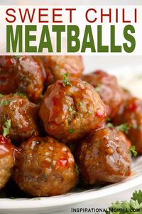 Sweet Chili Meatballs are a perfect party appetizer. With only 4 ingredients, they are packed with flavor, simple to make, and easy to enjoy!