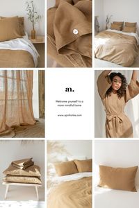 Bring color home with our almond linen collection. Linen bedding, linen curtains, linen bathrobes and more.