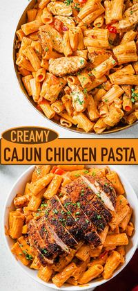 This Cajun Chicken Pasta is an easy, mouth-watering recipe that’ll satisfy the whole family! Juicy cajun spiced chicken breasts are mixed with an ultra creamy sauce for the perfect weeknight dinner! Recipe available on queensleeappetit.com