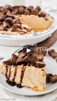 2.6K views · 8.5K reactions | Comment PIE for this no-bake peanut butter pie recipe that’s a Christmas dessert must! So easy to make, and you can make it ahead of time to save time on the day of!

Just a few ingredients, and a graham cracker crust come together to make this holiday deliciousness! 

#peanutbutterpie #nobakedessert #holidayrecipes #fyp #christmasfood | Fantabulosity / Jessica Burgess