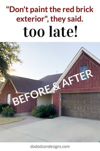 Best decision and ever! See how painting red brick on the exterior of our house-made it look HUGE! Check out the before and after photos. Here's a hint... we painted it gray and white. It's a must-see.