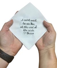 Groom wedding handkerchiefs  Embroidered with your choice of personalization and thread color