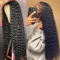 PRICES MAY VARY. DEEP WAVE LACE FRONT WIGS HUMAN HAIR MATERIAL: 100% 10A unprocessed brazilian virgin human hair lace front wigs, 13x4 Deep wave lace front wigs human hair,151% density, natural color, gotten from healthy young girls, full and thick, natural hairline, soft and bouncy, long-term use with normal care can also maintain the hair style DEEP WAVE WIG : Deep Wave Wet and wavy wigs human hair uses best swiss hd transparent lace, soft and breathable, invisible, suitable for all skin color