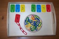 So great for math and fine motor! Increase the amount of tags & clips to make it a task on a schedule.