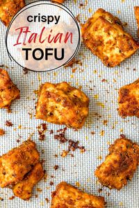 This crispy Italian tofu is easy and is packed with savory, cheesy Italian flavors. Great for meal prep, perfect for busy weeknight dinners, delicious as a main dish, side dish, in salads or bowls! The best plant protein instead of chicken!