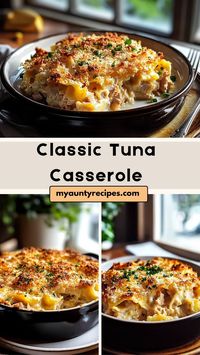 Treat your family to the comforting flavors of our Delicious Classic Tuna Casserole! Made with flaky tuna, tender pasta, and a creamy sauce, this casserole is topped with golden breadcrumbs for added crunch. It’s a perfect dinner option when you need something easy, hearty, and flavorful. Ideal for busy weeknights, this classic dish is simple to prepare and always satisfying.